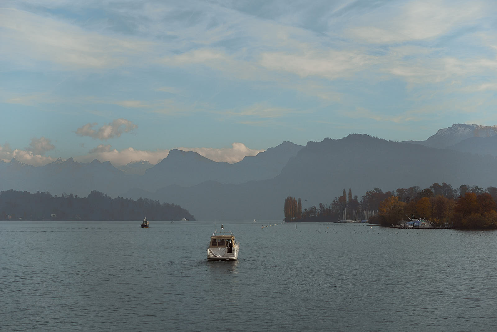 view from the water in Luzern